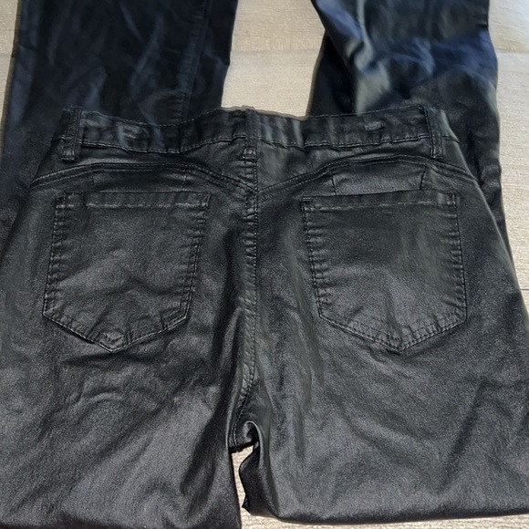 Black Leather Look Trousers - Picture 3 of 8